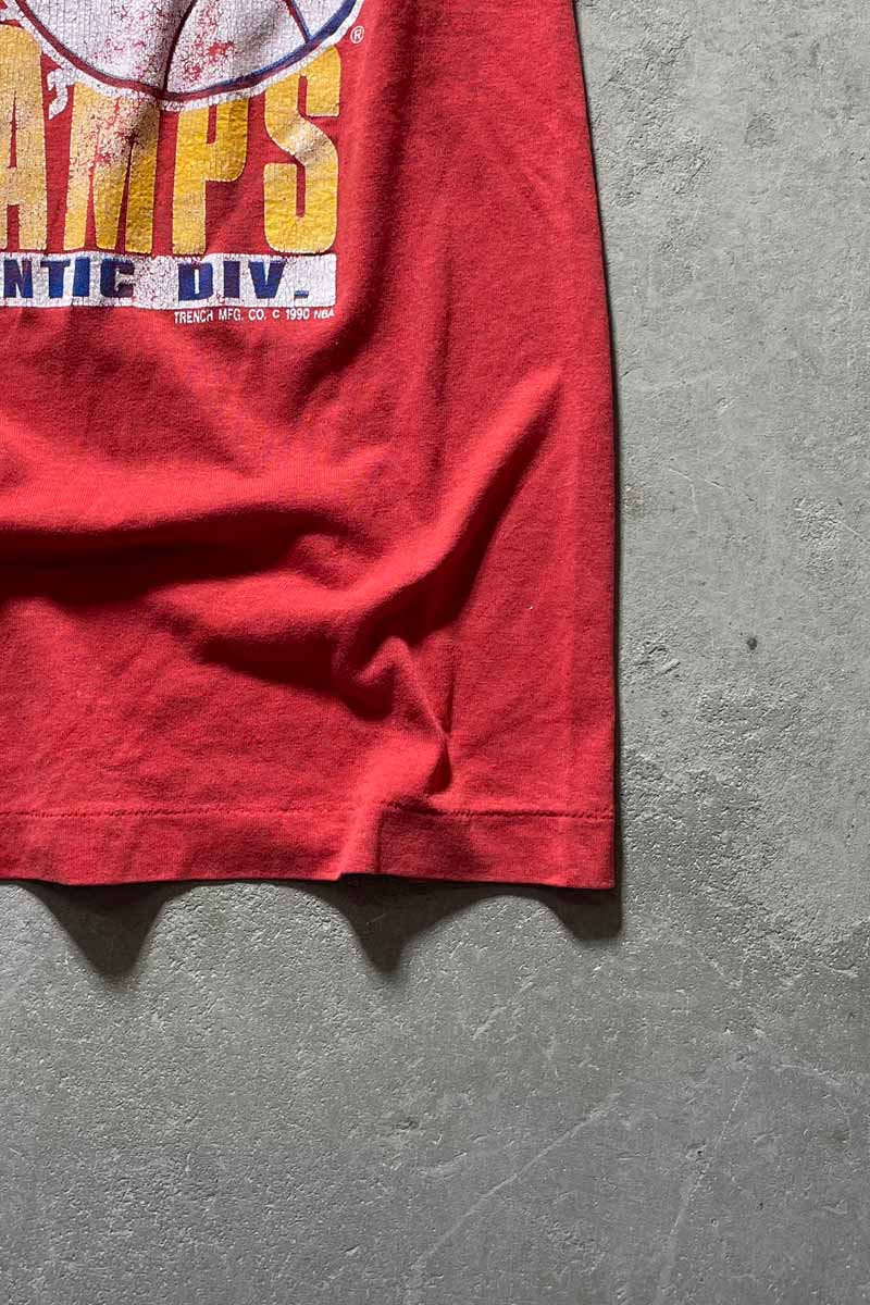 MADE IN USA 90'S 76ERS PRINT T-SHIRT / RED [SIZE: L USED]
