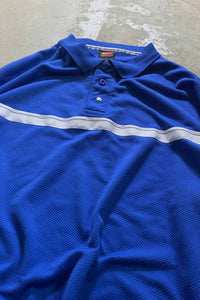 Y2K EARLY 00'S L/S REFLECTOR JERSEY POLO SHIRT / BLUE [SIZE: L USED]