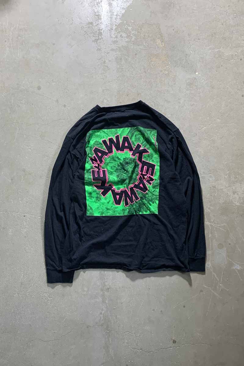 20AW L/S AWAKE DESIGN PRINT T-SHIRT / BLACK [SIZE: XL USED]