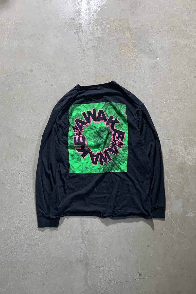 20AW L/S AWAKE DESIGN PRINT T-SHIRT / BLACK [SIZE: XL USED]