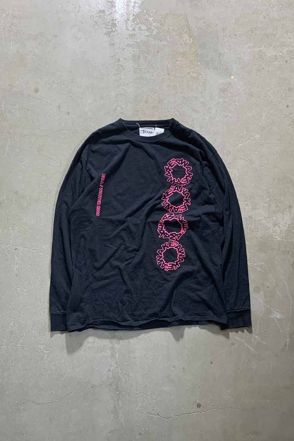 20AW L/S AWAKE DESIGN PRINT T-SHIRT / BLACK [SIZE: XL USED]