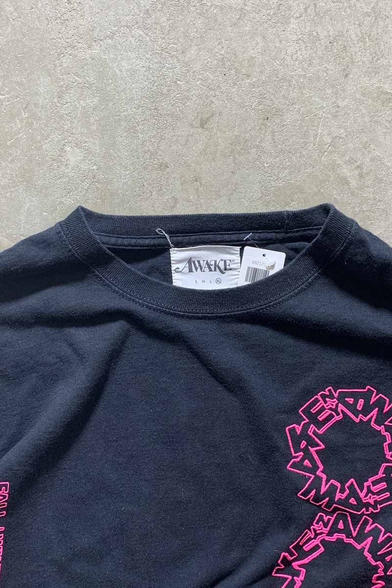 20AW L/S AWAKE DESIGN PRINT T-SHIRT / BLACK [SIZE: XL USED]