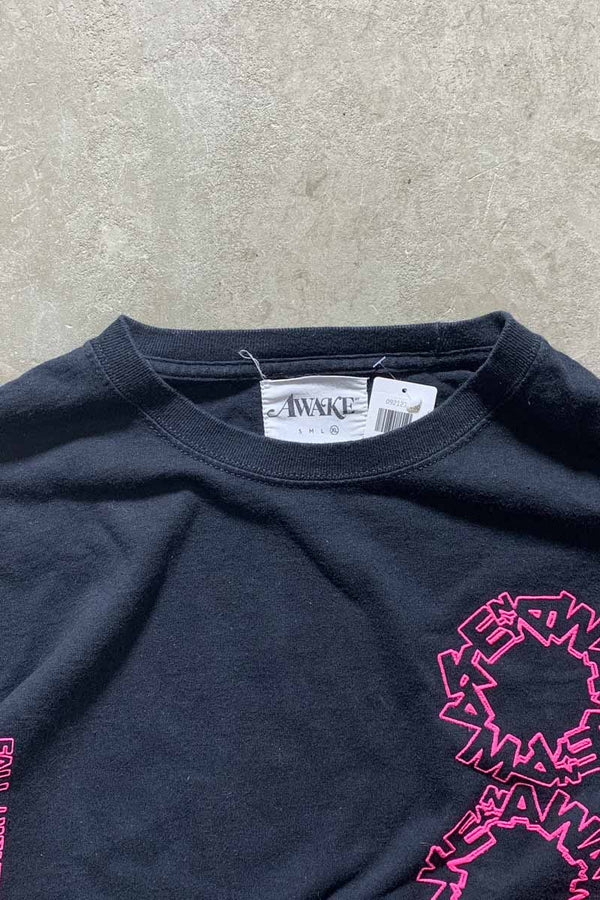 20AW L/S AWAKE DESIGN PRINT T-SHIRT / BLACK [SIZE: XL USED]