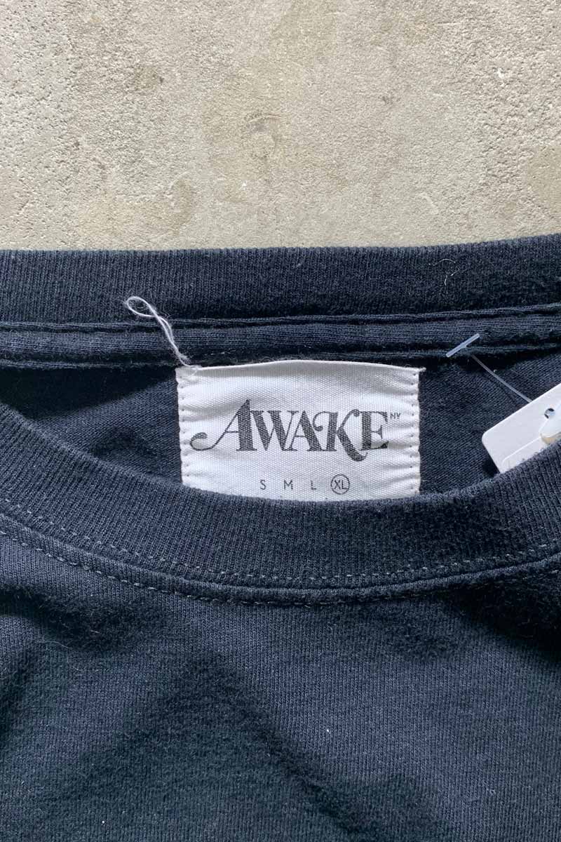 20AW L/S AWAKE DESIGN PRINT T-SHIRT / BLACK [SIZE: XL USED]