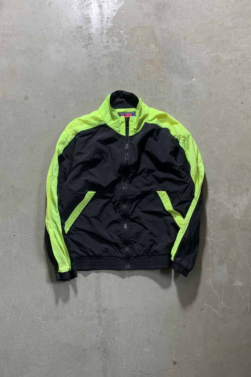 MADE IN USA 90'S ZIP NYLON JACKET / BLACK [SIZE: L USED]