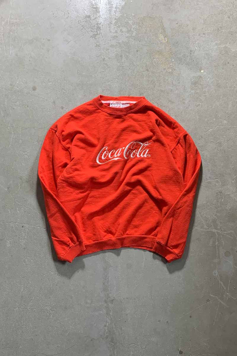 MADE IN USA 90'S LOGO EMBROIDERY SWEATSHIRT / RED [SIZE: M USED]