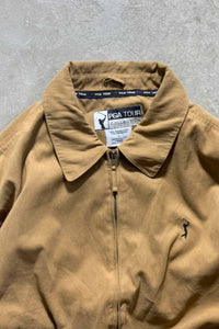 90'S VEGAN SUEDE ZIP JACKET / BEIGE [SIZE: L USED]