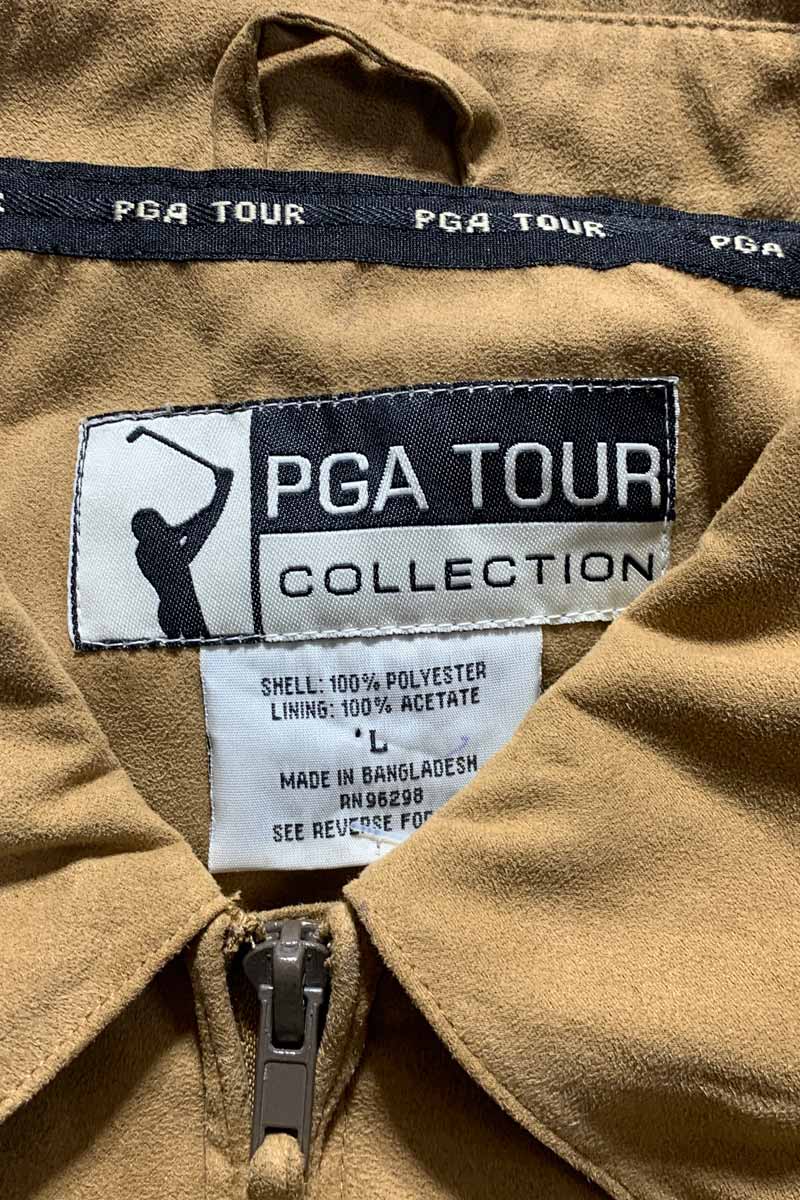 90'S VEGAN SUEDE ZIP JACKET / BEIGE [SIZE: L USED]
