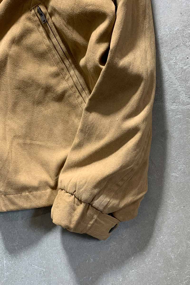 90'S VEGAN SUEDE ZIP JACKET / BEIGE [SIZE: L USED]