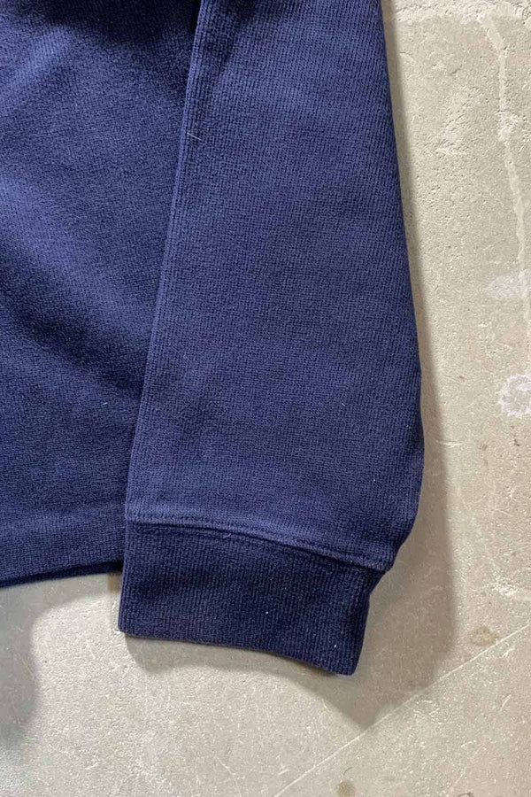 90'S HALF ZIP COTTON KNIT SWEATER / NAVY [SIZE: L USED]