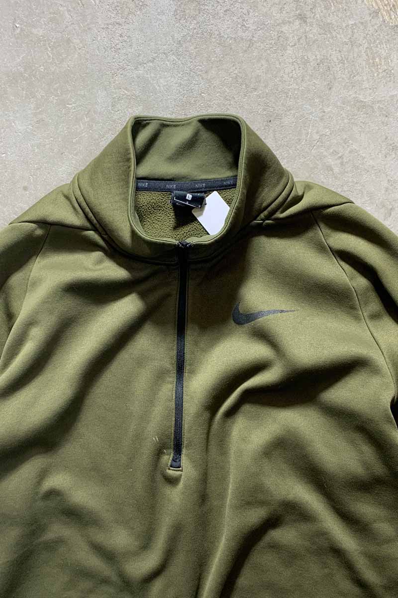 HALF ZIP SWEATSHIRT / KHAKI [SIZE: L USED]