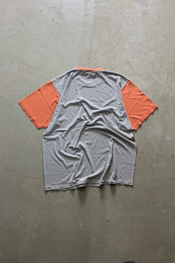 MADE IN MEXICO 90s RINGER T-SHIRT / GRAY / ORANGE [SIZE: XL USED]