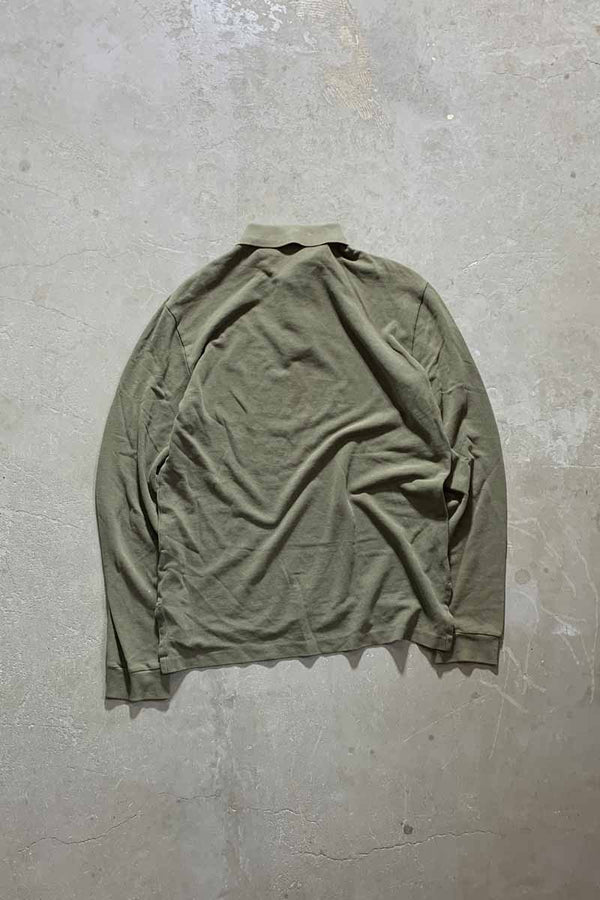 90'S L/S COTTON CUSTOM FIT POLO SHIRT / OLIVE [SIZE: M USED]