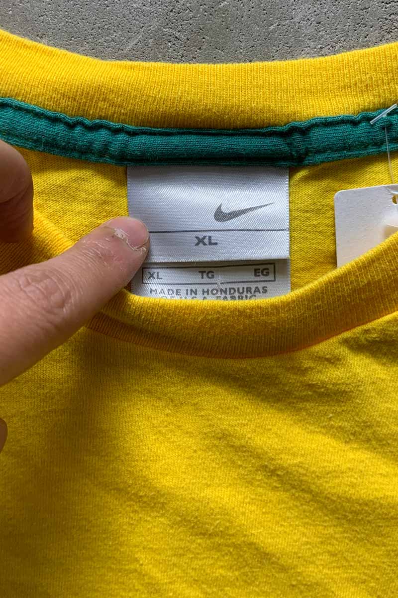 Y2K EARLY 00'S S/S ONE POINT LOGO T-SHIRT / YELLOW [SIZE: XL USED]