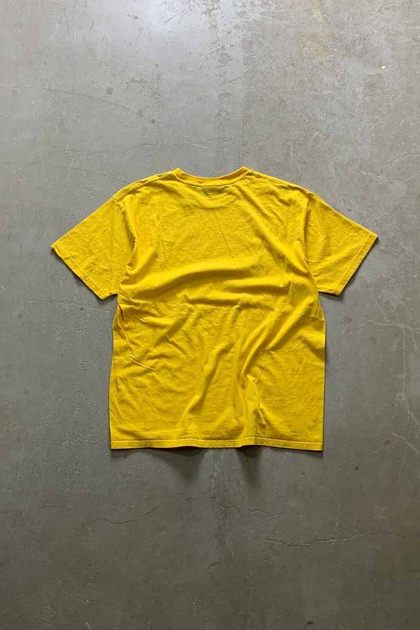 Y2K EARLY 00'S S/S ONE POINT LOGO T-SHIRT / YELLOW [SIZE: XL USED]