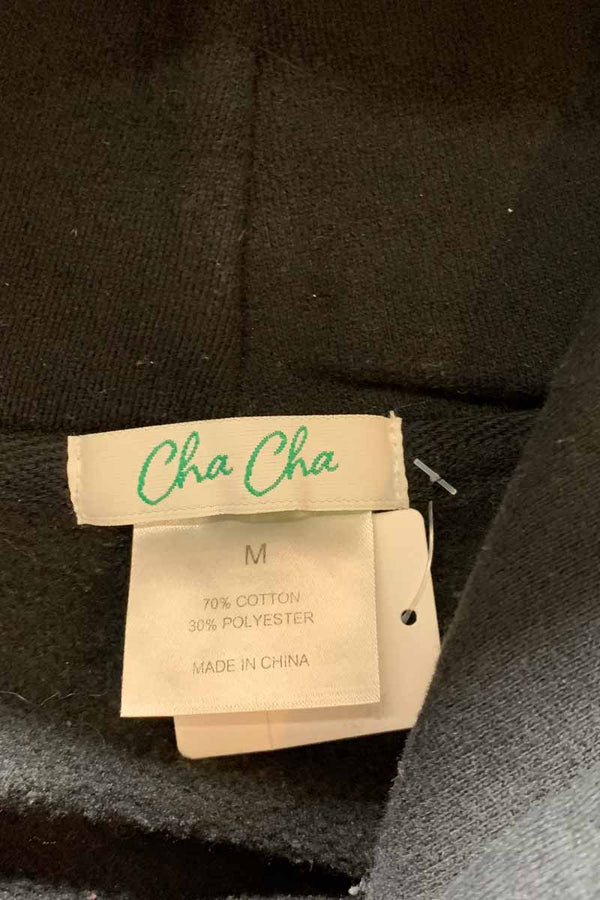 CHA CHA PRINT SWEAT HOODIE / BLACK [SIZE: M USED]