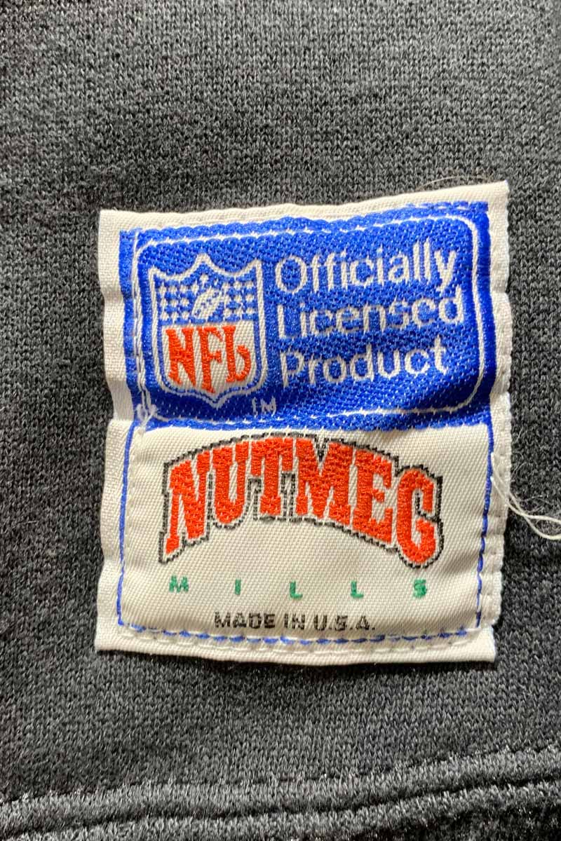 MADE IN USA 90'S NFL LA RAIDERS PRINT SWEATSHIRT / BLACK [SIZE: M USED]