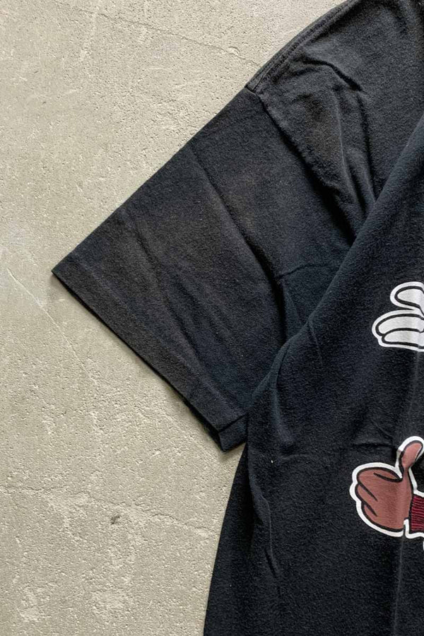 94'S S/S BUGS BUNNY & TASMANIAN DEVIL PRINT CHARACTER T-SHIRT / BLACK [SIZE: XL USED]