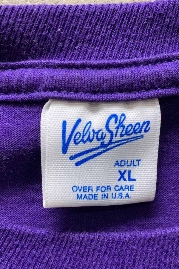 MADE IN USA 90'S S/S MICKEY FLORIDA PRINT CHARACTER T-SHIRT / PURPLE [SIZE: XL USED]