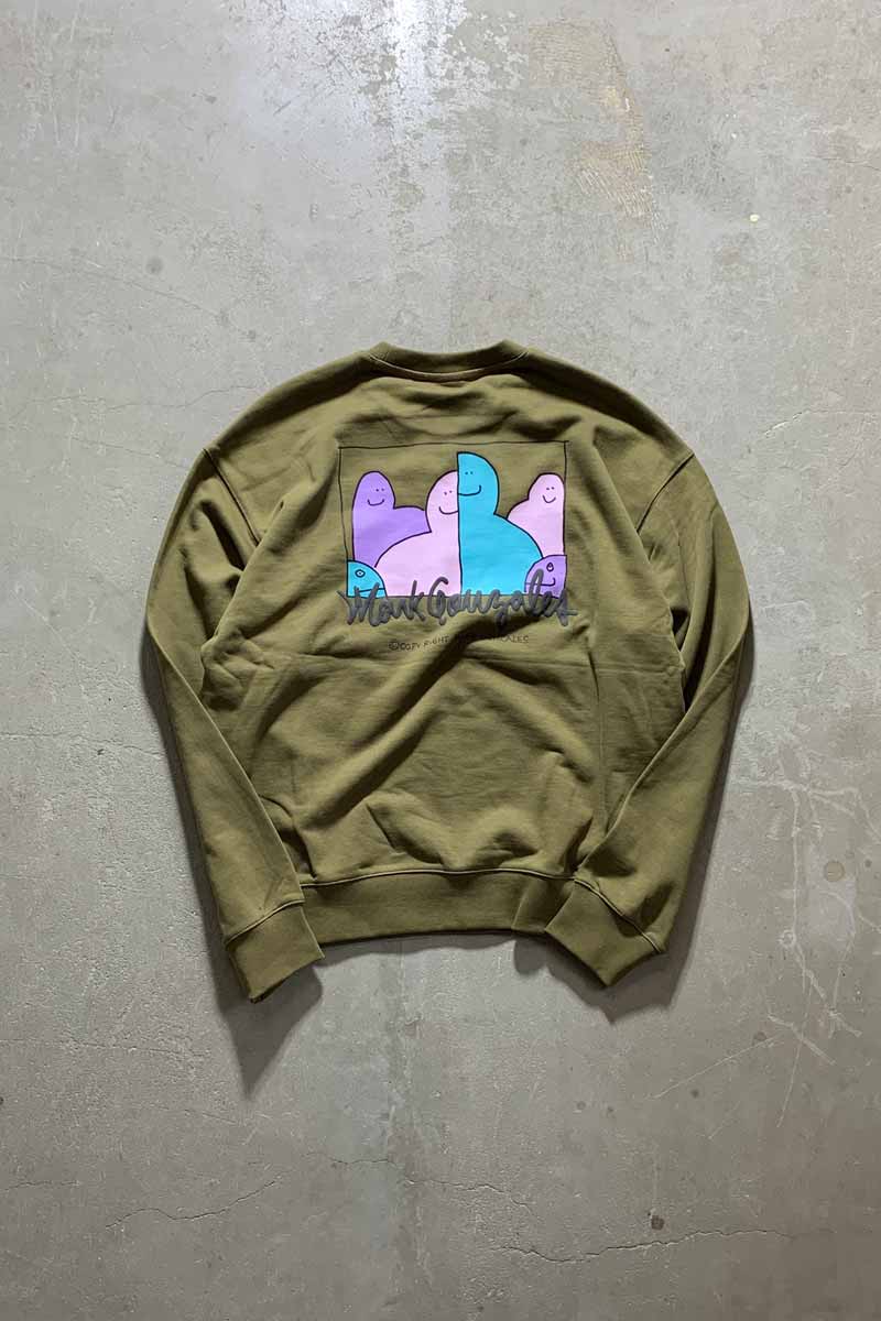 BACK PRINT SWEATSHIRT / KHAKI [SIZE: L USED]