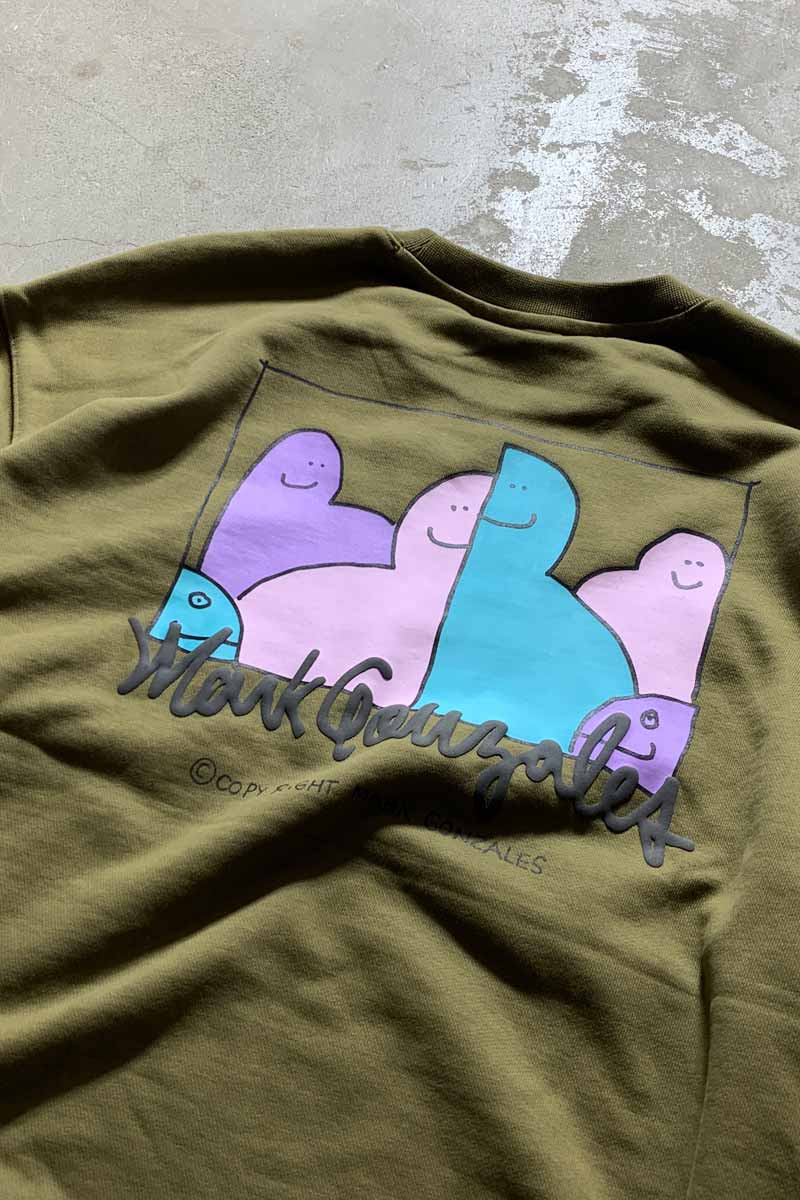 BACK PRINT SWEATSHIRT / KHAKI [SIZE: L USED]