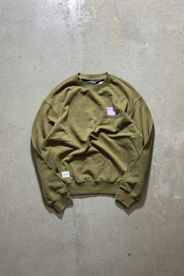 BACK PRINT SWEATSHIRT / KHAKI [SIZE: L USED]