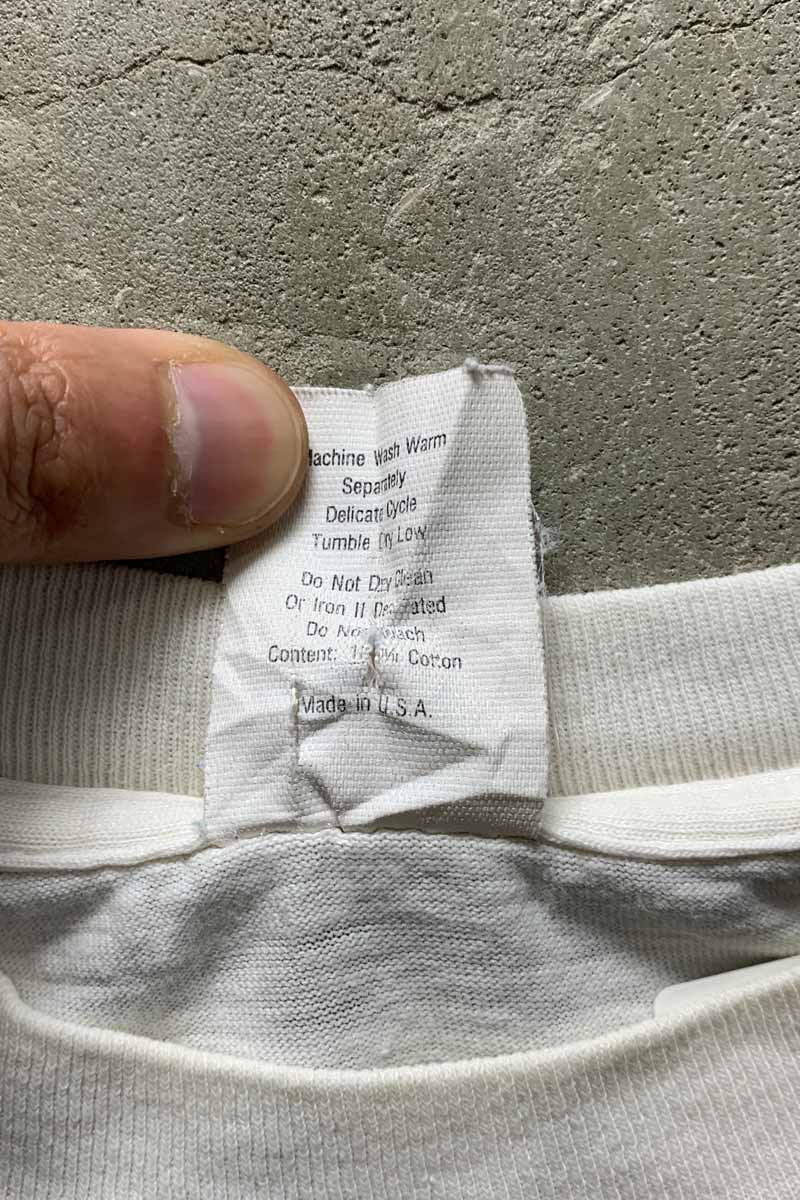 MADE IN USA 90'S S/S MICKEY PRINT MESSAGE T-SHIRT / WHITE [SIZE: XL USED]