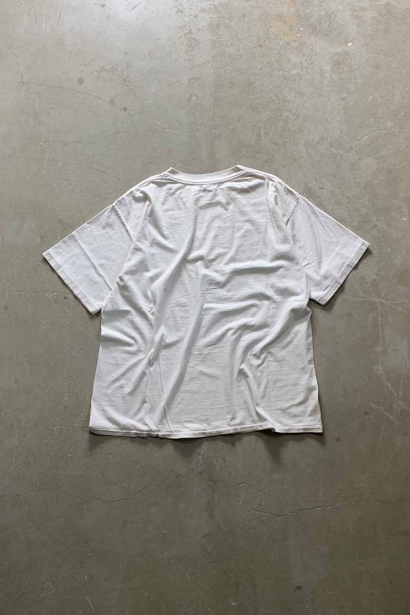 MADE IN USA 90'S S/S MICKEY PRINT MESSAGE T-SHIRT / WHITE [SIZE: XL USED]