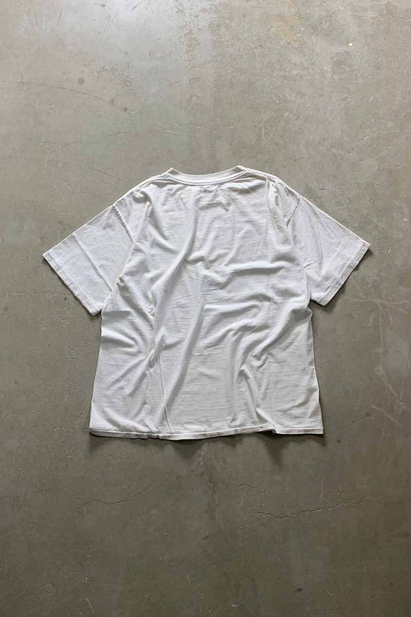 MADE IN USA 90'S S/S MICKEY PRINT MESSAGE T-SHIRT / WHITE [SIZE: XL USED]