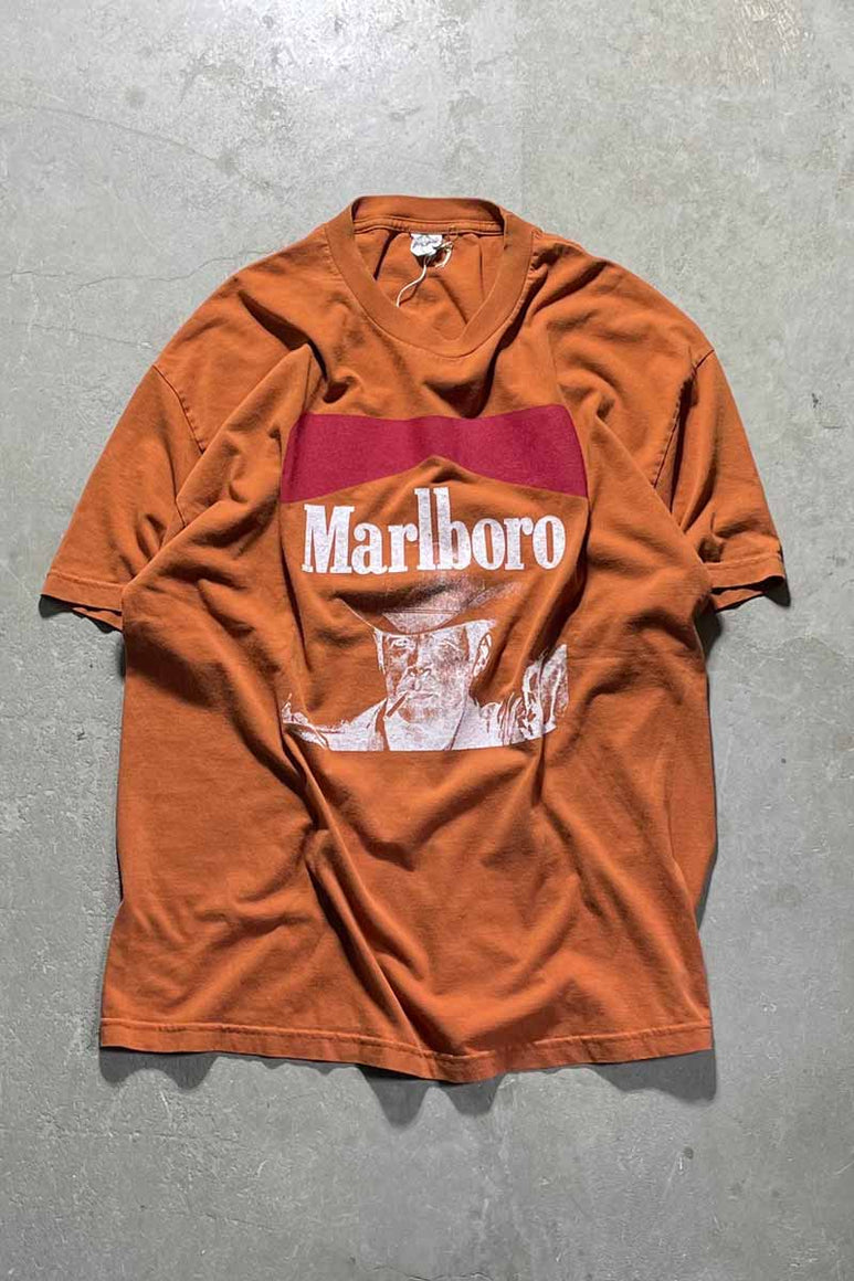 MADE IN MEXICO 90'S MARLBORO FACE PRINT T-SHIRT / BROWN [SIZE: XL USED]