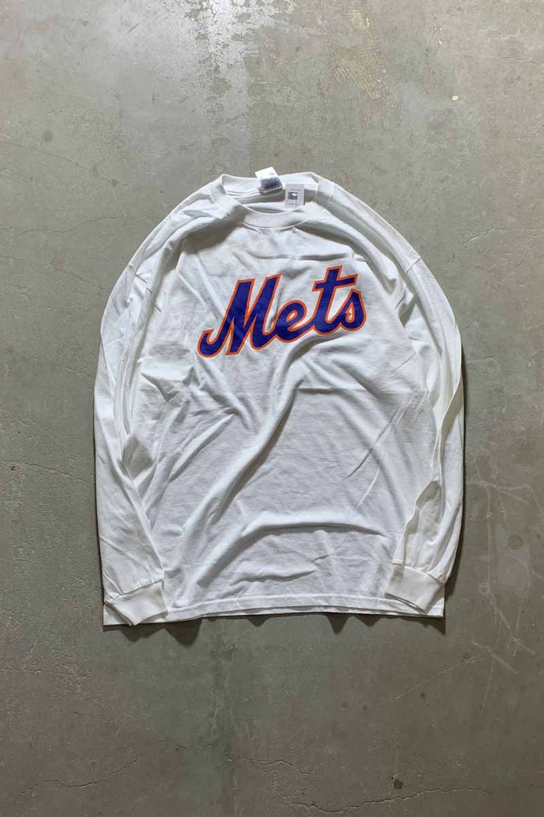 L/S NY METS&SUBWAY PRINT T-SHIRT / WHITE [SIZE: XL USED]