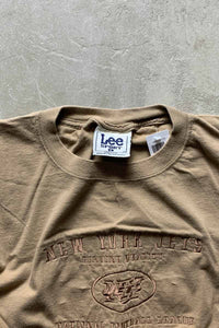 MADE IN USA 90'S S/S NFL NY JET EMBROIDERY SPORT T-SHIRT / BEIGE [SIZE: L USED]