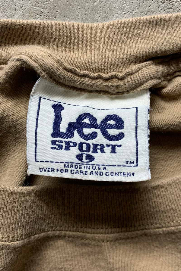 MADE IN USA 90'S S/S NFL NY JET EMBROIDERED SPORT T-SHIRT / BEIGE [SIZE: L USED]