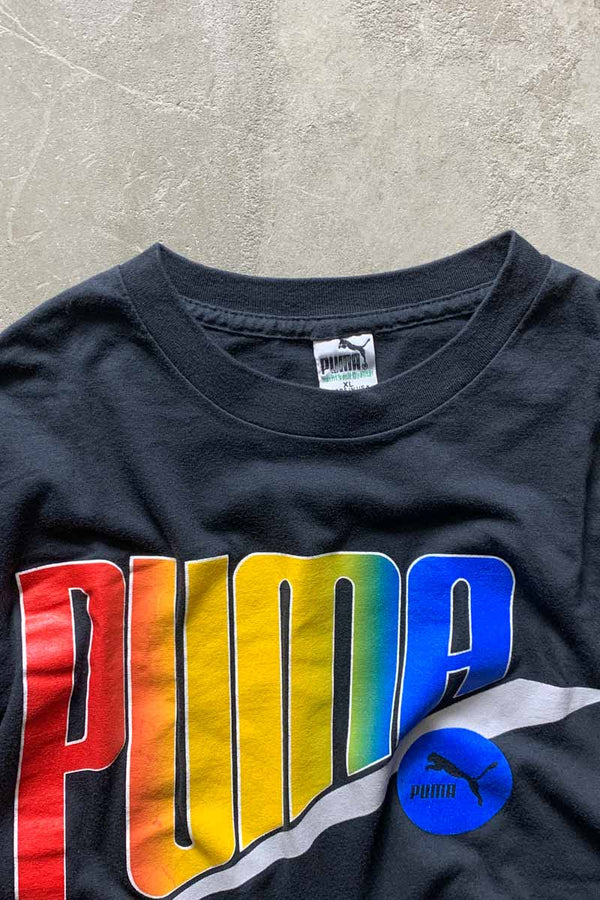 MADE IN USA 90'S S/S PUMA LOGO PRINT T-SHIRT / BLACK [SIZE: XL DEADSTOCK/NOS]