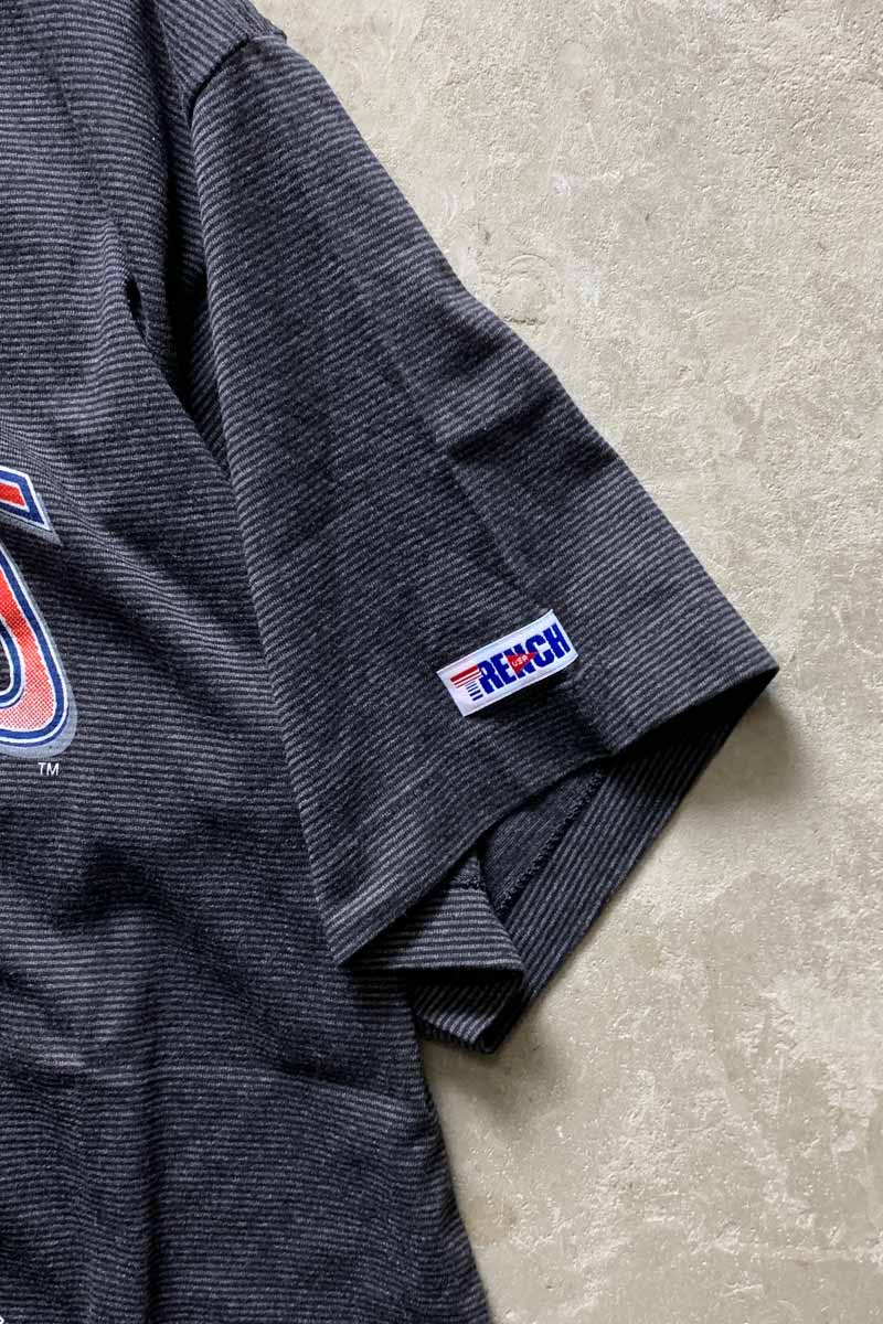 MADE IN USA 94'S S/S BORDER NFL NY GIANTS PRINT SPORTS T-SHIRT / BLACK [SIZE: XL USED]