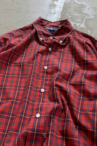 90'S L/S B.D COTTON CHECK BLAKE SHIRT / RED [SIZE: M USED]