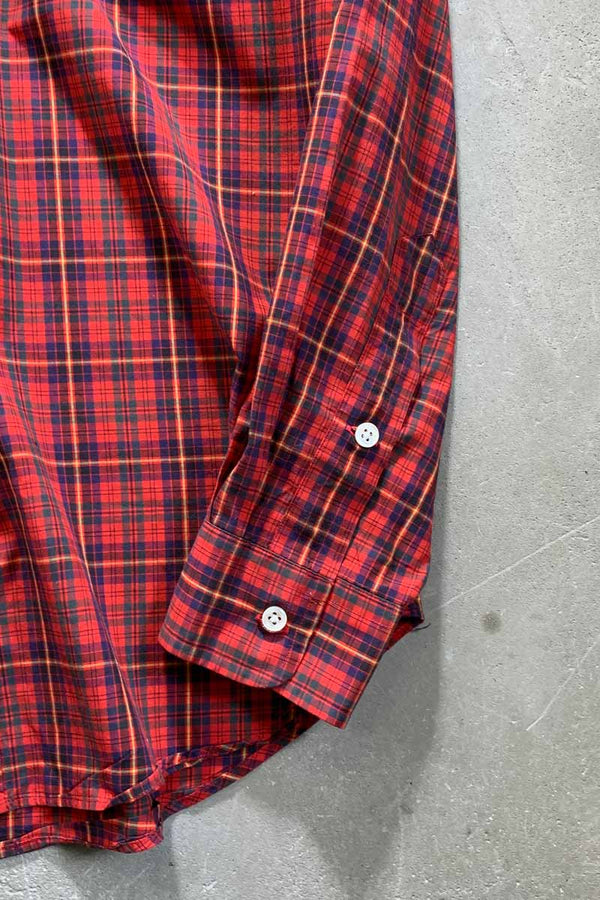 90'S L/S B.D COTTON CHECK BLAKE SHIRT / RED [SIZE: M USED]
