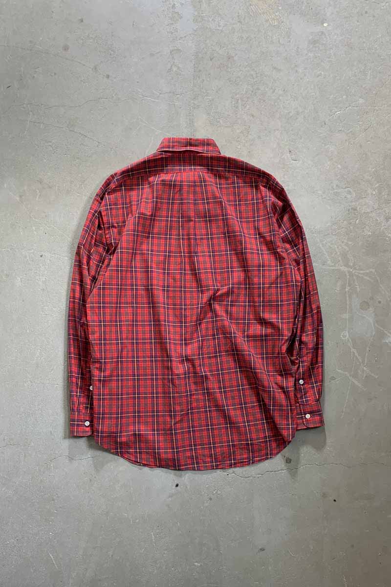 90'S L/S B.D COTTON CHECK BLAKE SHIRT / RED [SIZE: M USED]