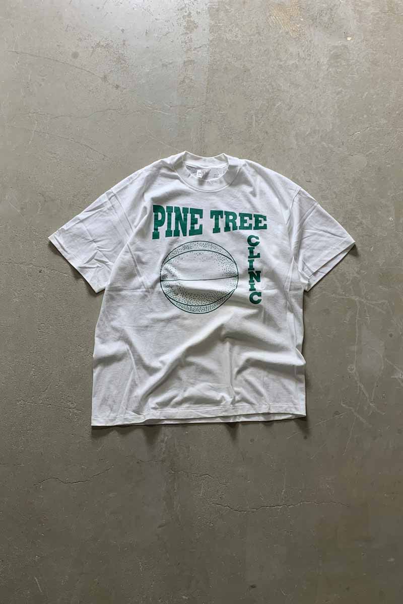 MADE IN USA 80'S S/S PINE TREE PRINT T-SHIRT / WHITE [SIZE: XL USED]