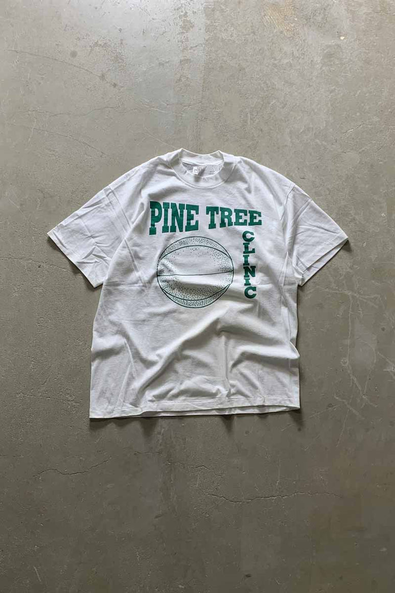 MADE IN USA 80'S S/S PINE TREE PRINT T-SHIRT / WHITE [SIZE: XL USED]