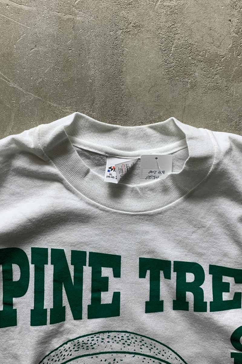 MADE IN USA 80'S S/S PINE TREE PRINT T-SHIRT / WHITE [SIZE: XL USED]