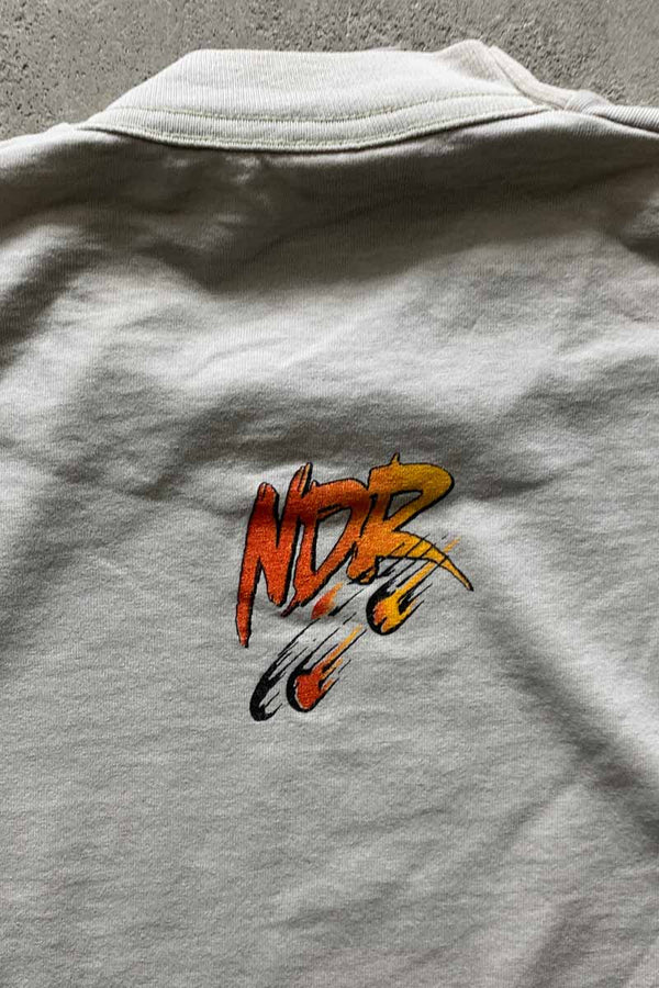 MADE IN USA 96'S S/S DERBY ON THE BRAIN ART T-SHIRT / BEIGE [SIZE: XL USED]