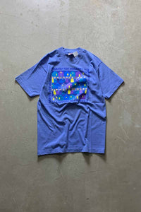 MADE IN USA 90'S S/S HABITAT FOR HUMANITY PRINT T-SHIRT / PURPLE [SIZE: L USED]
