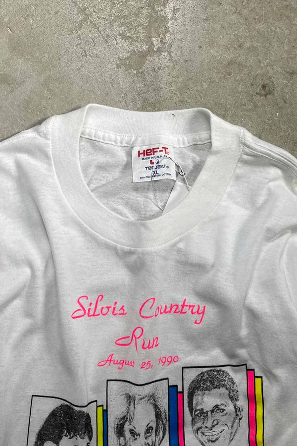 MADE IN USA 90'S S/S SILVIS COUNTRY MUSIC FESTIVAL PRINT T-SHIRT / WHITE [SIZE: XL USED]