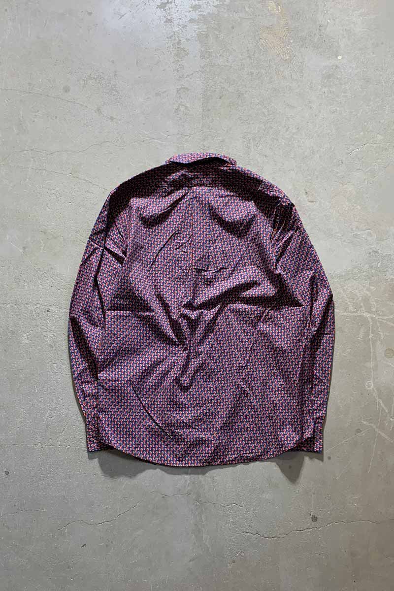 L/S B.D. DESIGN COTTON SHIRT / NAVY [SIZE: M USED]