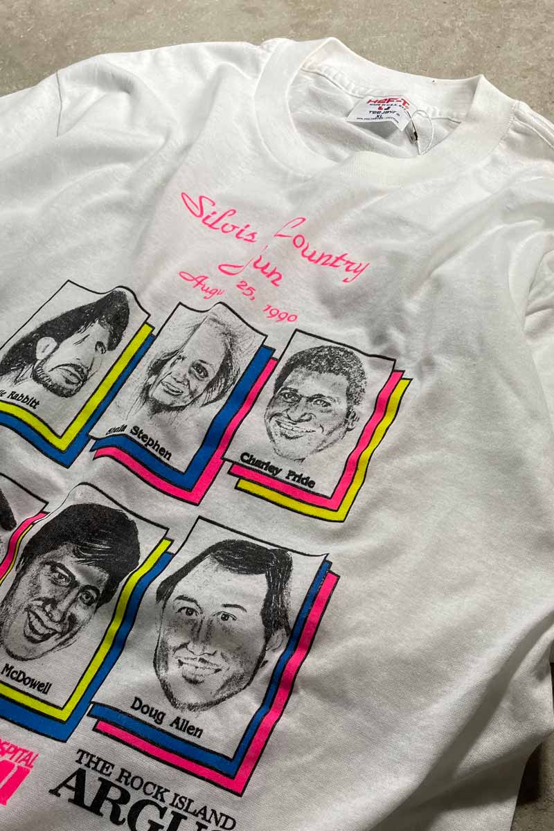 MADE IN USA 90'S S/S SILVIS COUNTRY MUSIC FESTIVAL PRINT T-SHIRT / WHITE [SIZE: XL USED]