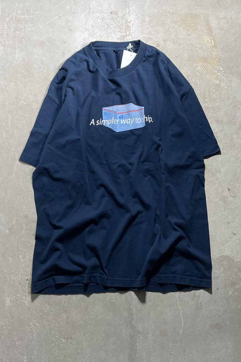 90'S S/S POST OFFICE A SIMPLER WAY TO SHIP T-SHIRT/ NAVY [SIZE: XL USED]