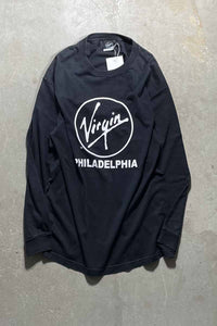 90'S L/S PHILADELPHIA STAFF PRNT T-SHIRT / BLACK [SIZE: L USED]