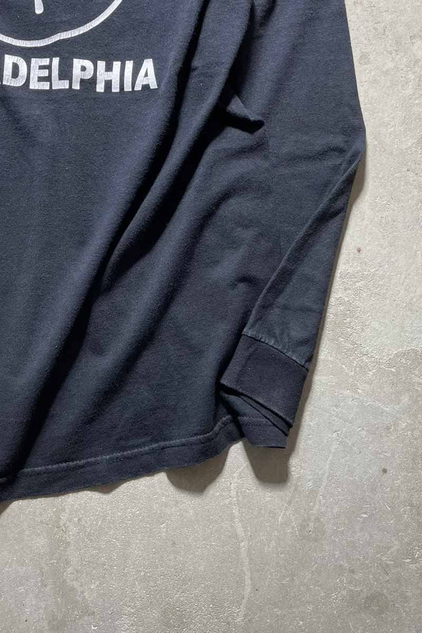 90'S L/S PHILADELPHIA STAFF PRINT T-SHIRT / BLACK [SIZE: L USED]