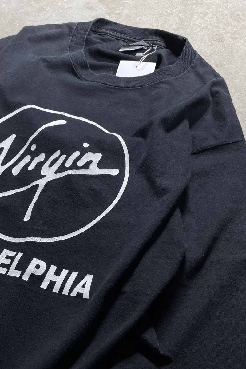 90'S L/S PHILADELPHIA STAFF PRINT T-SHIRT / BLACK [SIZE: L USED]